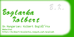 boglarka kolbert business card